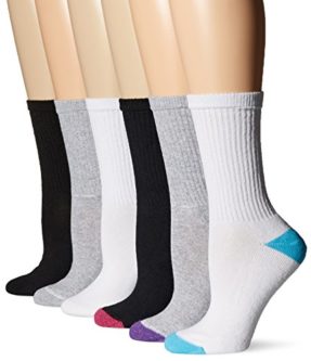 Hanes Women's Comfort Blend Crew Sock, 6 Pack