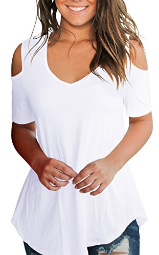 Smalnnie Cold Shoulder Tunic Tops for Women Plus Size 2018 Tee Shirts ...