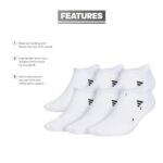 adidas Men’s Superlite 3.0 No Show Socks Low-Profile fit, Arch-Compression and Lightweight Breathable Construction (6-Pair), White/Black, Large