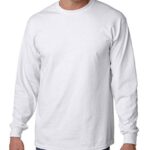 Gildan Ultra Cotton 6 oz. Long-Sleeve T-Shirt (G240)- WHITE,M