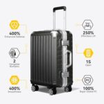 LUGGEX Zipperless Luggage with Spinner Wheels – Polycarbonate Aluminum Hard Shell Suitcase, Checked-Large 28-Inch, White