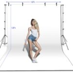 HYJ-INC Photo Video Studio 12 x10ft 100% Muslin White Backdrop with 10 x 8.5ft Stand Photography Background Support System Kit,Clamp, Carry Bag