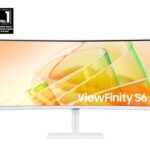 SAMSUNG 34-Inch ViewFinity S65TC Series Ultra-WQHD 1000R Curved Computer Monitor, HDR10, 100Hz, AMD FreeSync, Thunderbolt 4, Height Adjustable Stand, Built-in Speakers, Eye Care, LS34C650TANXGO, 2024