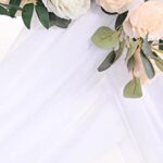 LINXTAR 4 Panels White Wedding Arch Drapery 6 Yards Long and 30” Wide Sheer Chiffon Wedding Arch Draping Fabric for Party Backdrop Outdoor Church Ceremony Decoration