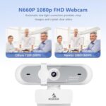 NexiGo N660P (Gen 2) 1080P 60FPS Webcam with Software Control, Dual Microphone & Cover, Autofocus, HD USB Computer Web Camera, for OBS/Zoom/Skype/FaceTime/Teams/Twitch, White