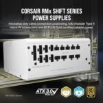 CORSAIR RM1000x Shift Fully Modular ATX Power Supply – 80 Plus Gold – ATX 3.0 – PCIe 5.0 – Zero RPM – Modular Side Interface – White