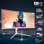 Sceptre 30-inch Curved Ultrawide Monitor 2560 x 1080 up to 200Hz DisplayPort HDMI 1ms AMD FreeSync Premium 99% sRGB Picture by Picture/PIP, Build-in Speakers White (C305B-FUN200W)