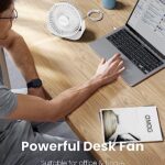 Gaiatop USB Desk Fan, 3 Speeds Portable Small Fan with Strong Airflow, 5.5 Inch Quiet Table Fan, 90° Rotate Personal Cooling Fan For Bedroom Home Office Desktop Travel (White)