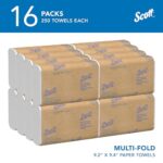 Scott® Professional Multifold Paper Towels, Bulk (01840), with Absorbency Pockets, 9.2″ x 9.4″ sheets, White, Compact Case for Easy Storage (250 Sheets/Pack, 16 Packs/Case, 4,000 Sheets/Case)