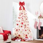 Best Choice Products White Christmas Tree 6ft Pre-Lit Artificial Pine Tree Premium Holiday Decoration w/Warm White Lights, Stand, Easy Assembly