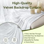 20×10ft White Velvet Backdrop Curtain for Party, Wrinkle Free Thick Velvet Drapes for Backdrop, 4 Panels 5×10ft Velure Curtains for Backdrop Wedding Birthday Baby Shower Stage Photo Background