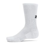 Under Armour Unisex-Adult Training Cotton Crew Socks 6 Pack, (100) White/White/Black, Large