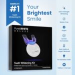 PurelyWHITE DELUXE Teeth Whitening Kit, Complete LED Teeth Whitening, 15+ Treatments, (3) 3ml Whitening Gel Syringes, Whiter Smile in 7 Minutes