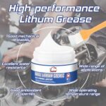 Onarieer White Lithium Grease, 3.5oz, Multi-Purpose Lubricant Lithium Grease with Brush, Garage Door Hinge Lubricant for Metal-to-Metal Applications, Ideal for Automotive, Marine, and Industrial Use